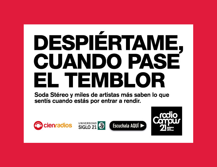 Radio Campus. Y dale alegría, alegría a mi corazón.
Fito Páez y miles de artistas más saben lo que sentís cuando te sacás un 10 en un final.
