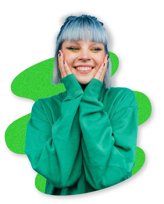 chica con manos en las mejillas